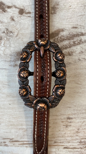 Buckle Flower copper antik